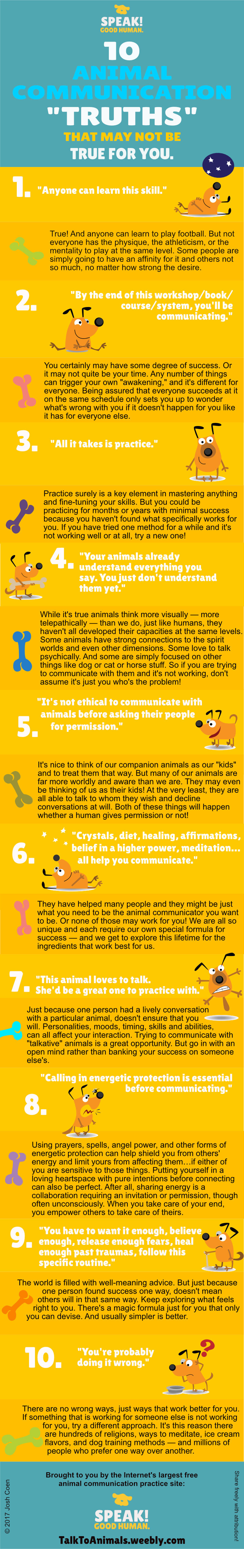 Infographic on 10 animal communication truths that may not be true for you